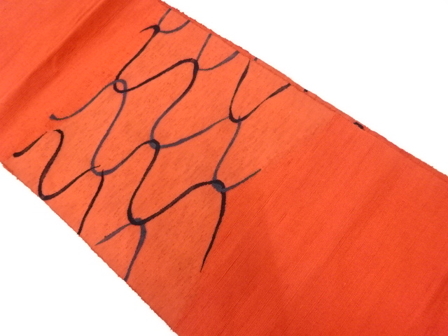 JAPANESE NAGOYA OBI / TSUMUGI / WOVEN MESH PATTERN
